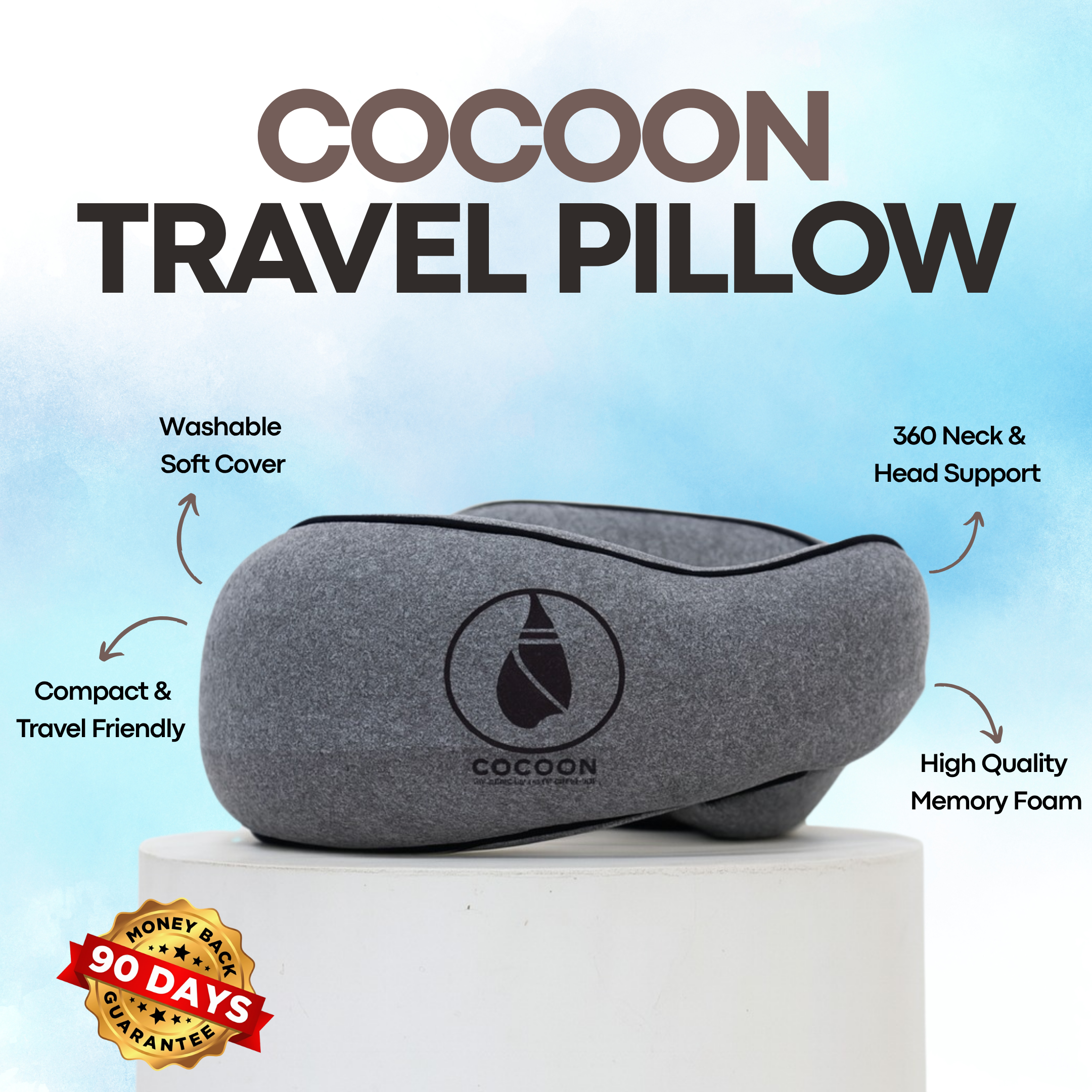 Comfort Kit: Free Eye Mask with Cocoon Travel Pillow