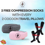 2 Free Compression Socks With 2 Cocoon Travel Pillows
